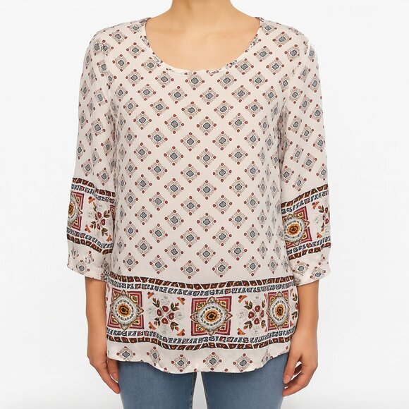 Adrienne 3/4 Sleeve Printed Top - Picture 1 of 7